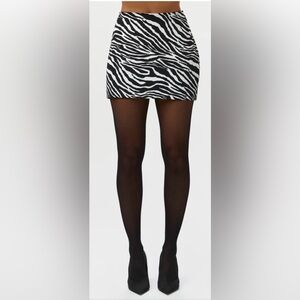 naked wardrobe Zebra-Print Mini Skirt - Black & White